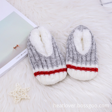 autumn winter fleece knitted floor support shoes